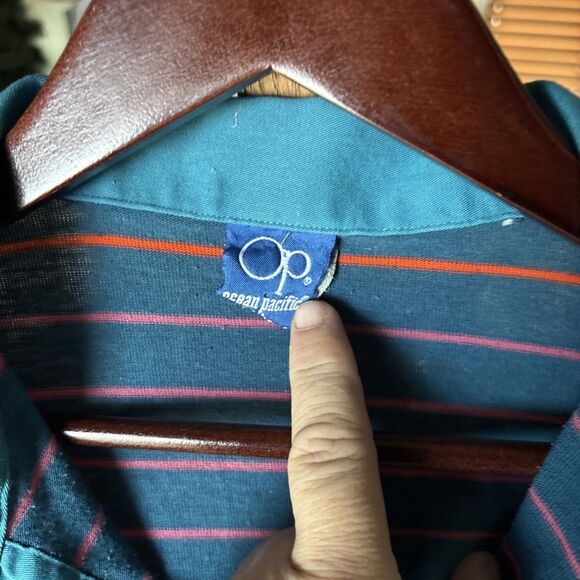 Vintage Op Ocean Pacific Polo Shirt Mens XL MENS STRIPED - Picture 3 of 6